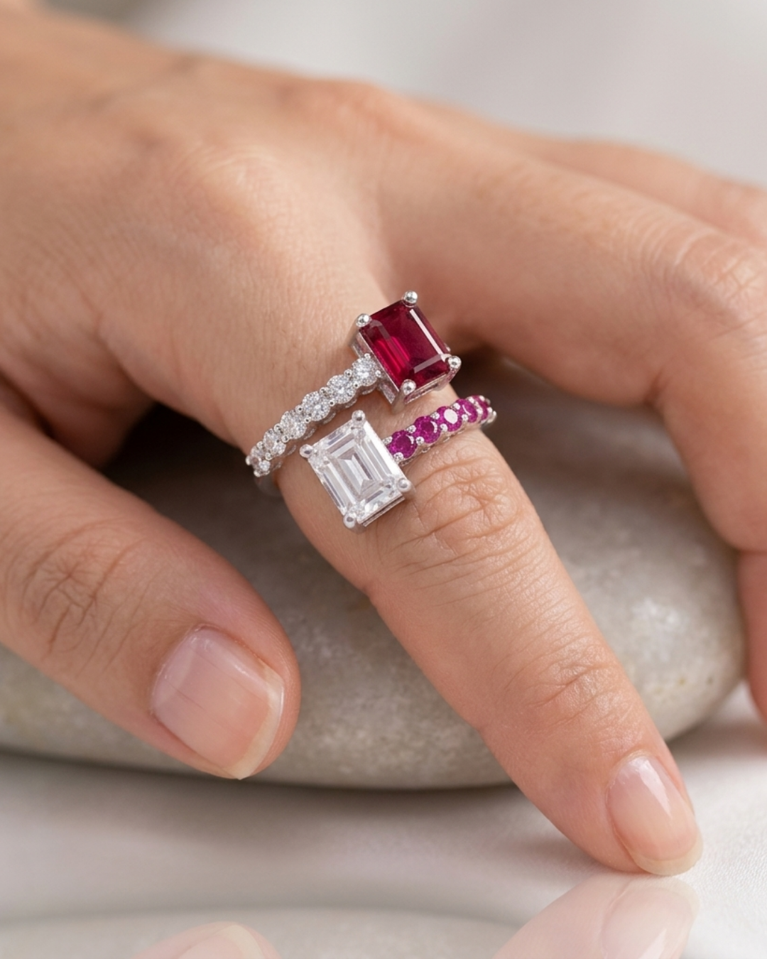 Emerald Duet Wrap Ring