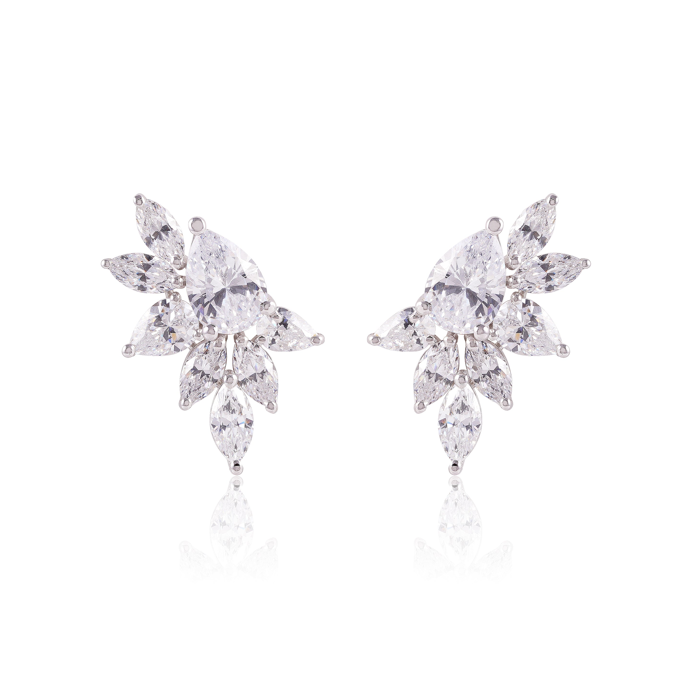 Camellia Mixed-Cut Diamond Studs