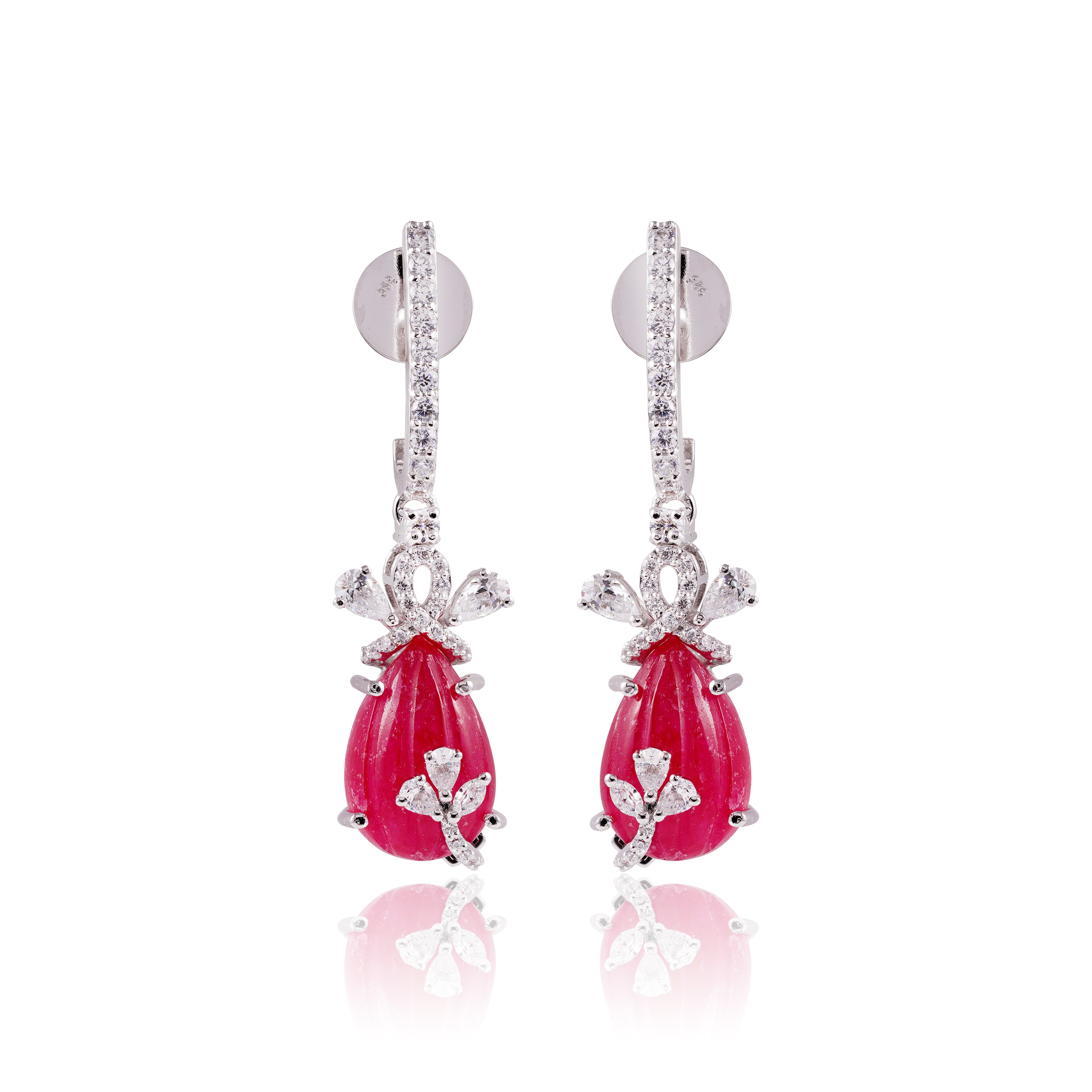 Carved Melon Drop Earrings