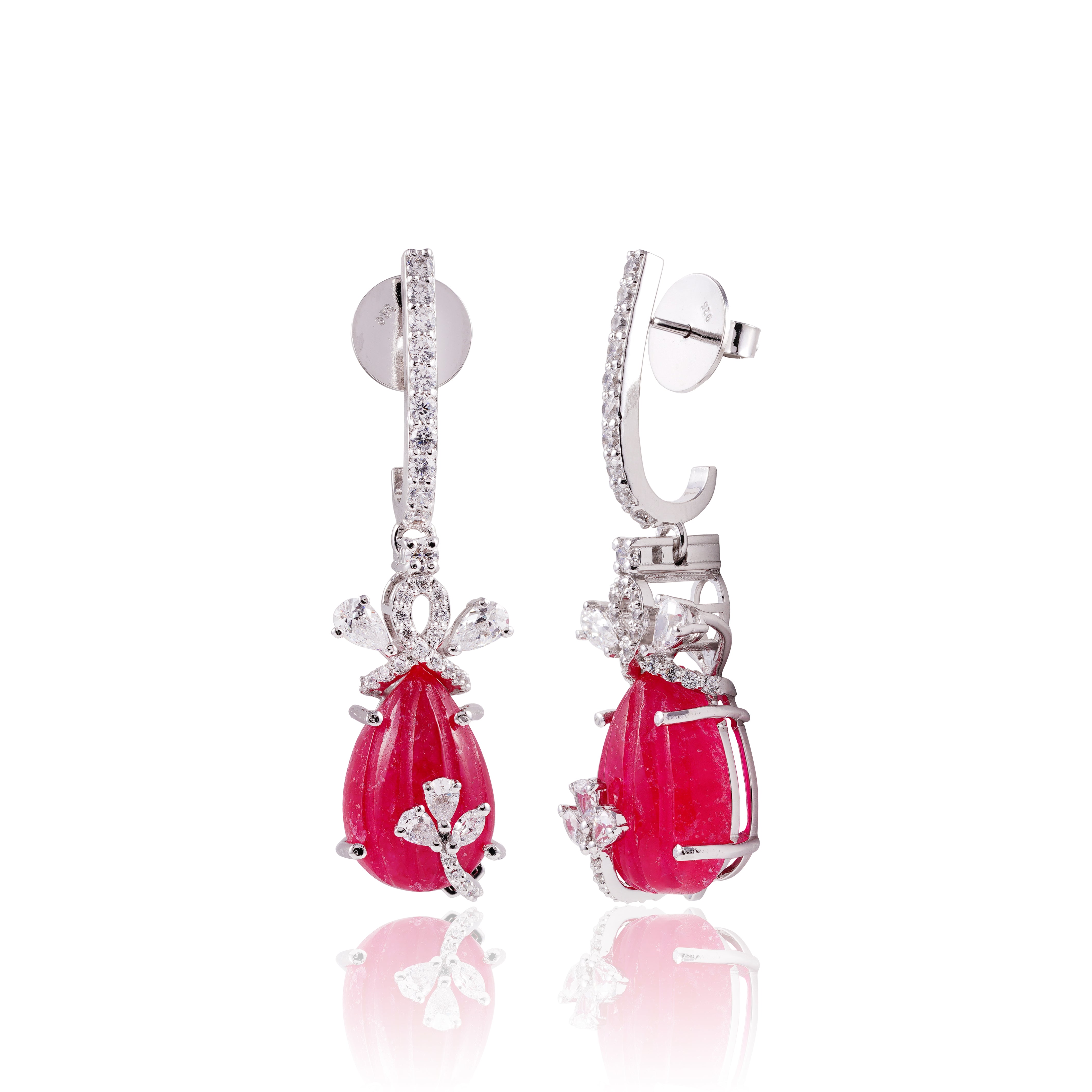 Carved Melon Drop Earrings