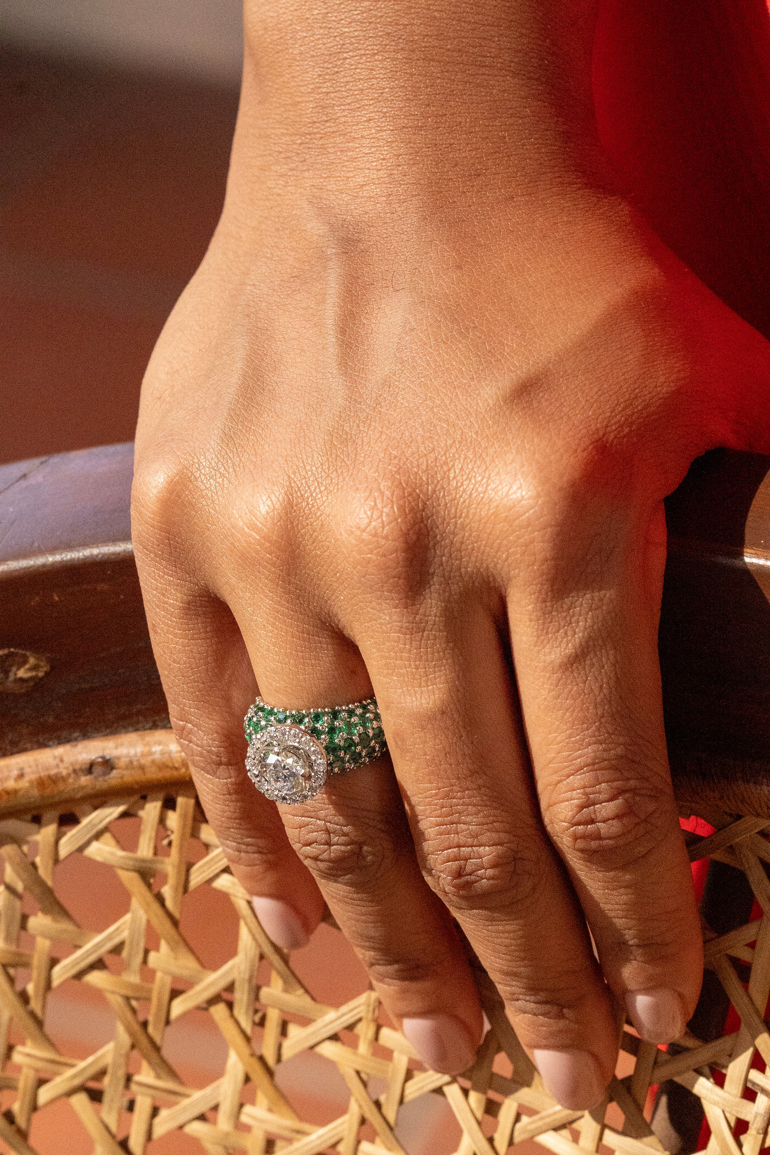 Radient Gemstone Crown Ring