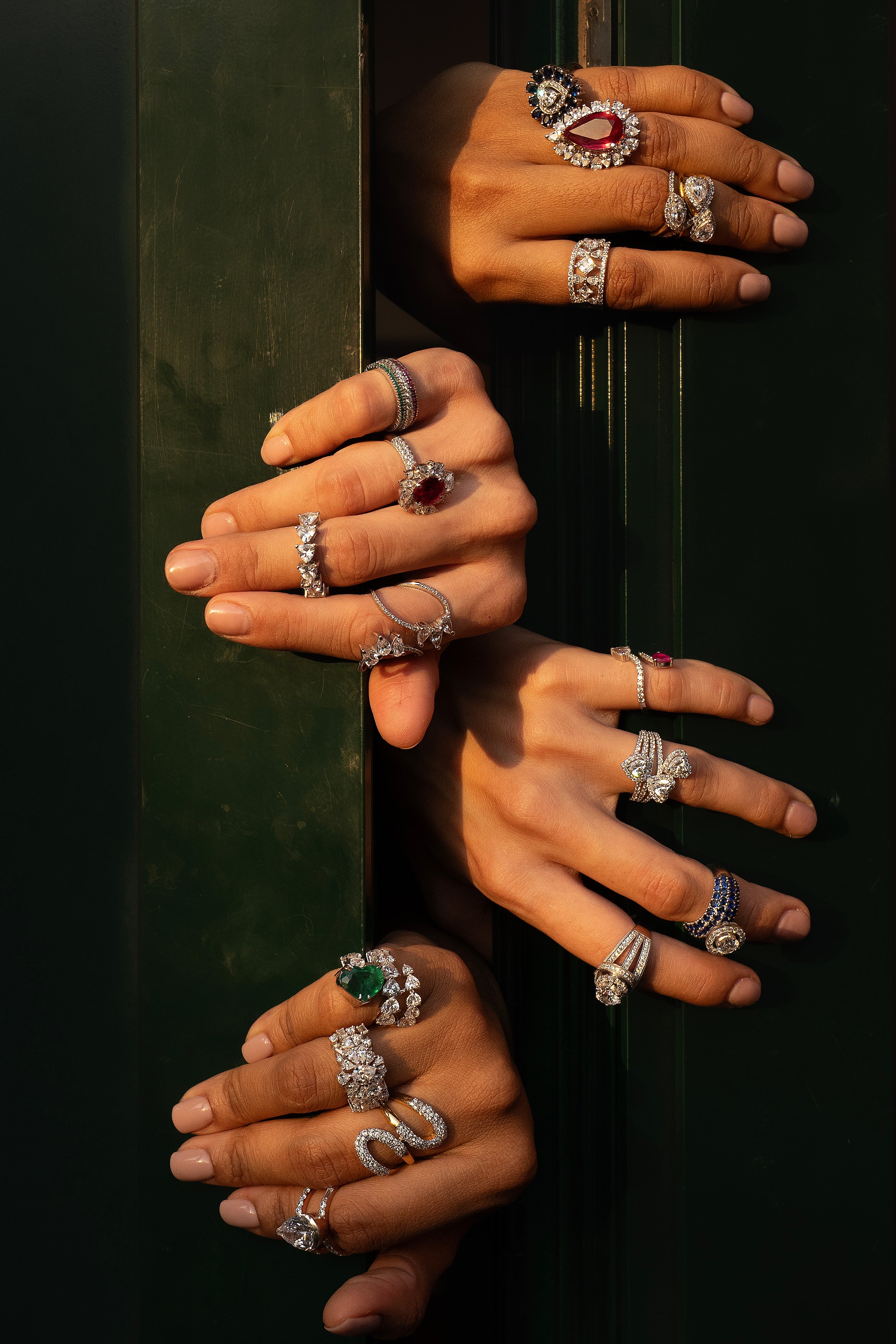 Radient Gemstone Crown Ring