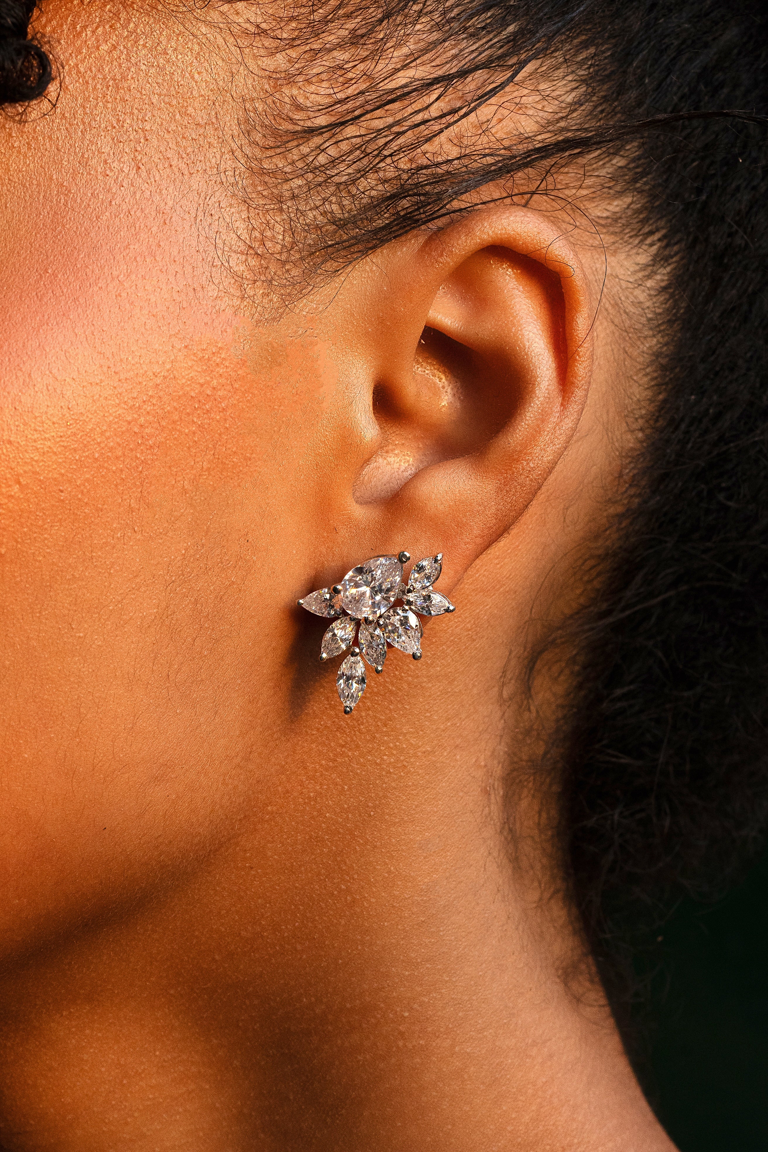 Camellia Mixed-Cut Diamond Studs