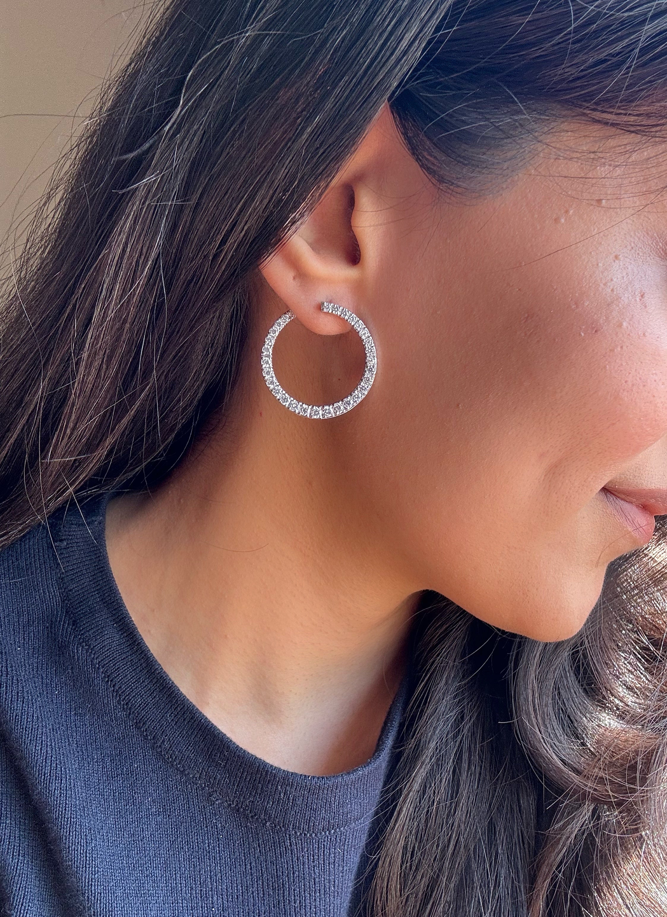 Diamond Wrap Hoop Earrings