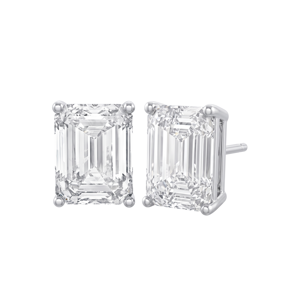 Emerald Solitaire Studs