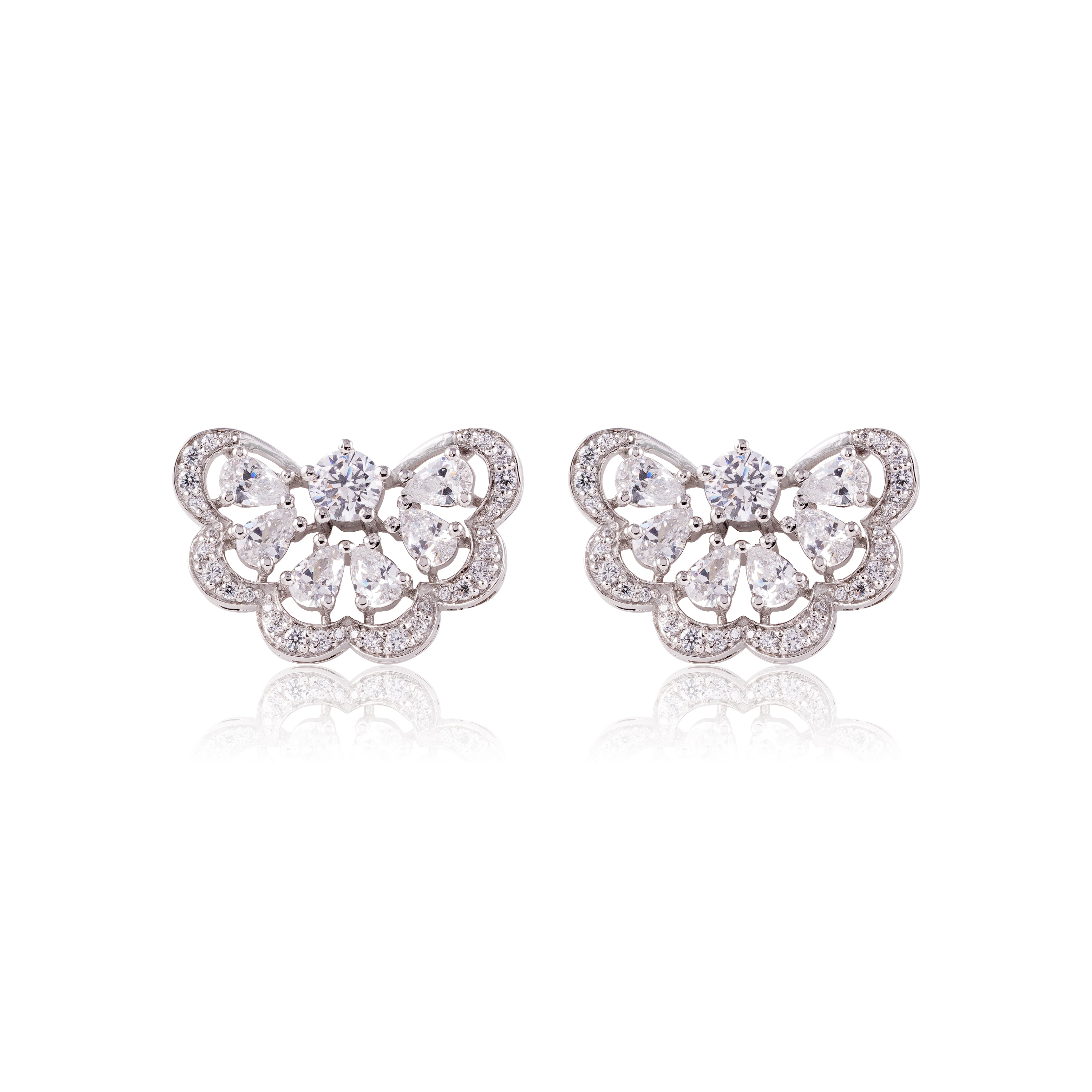 Fleuris Half Diamond Studs