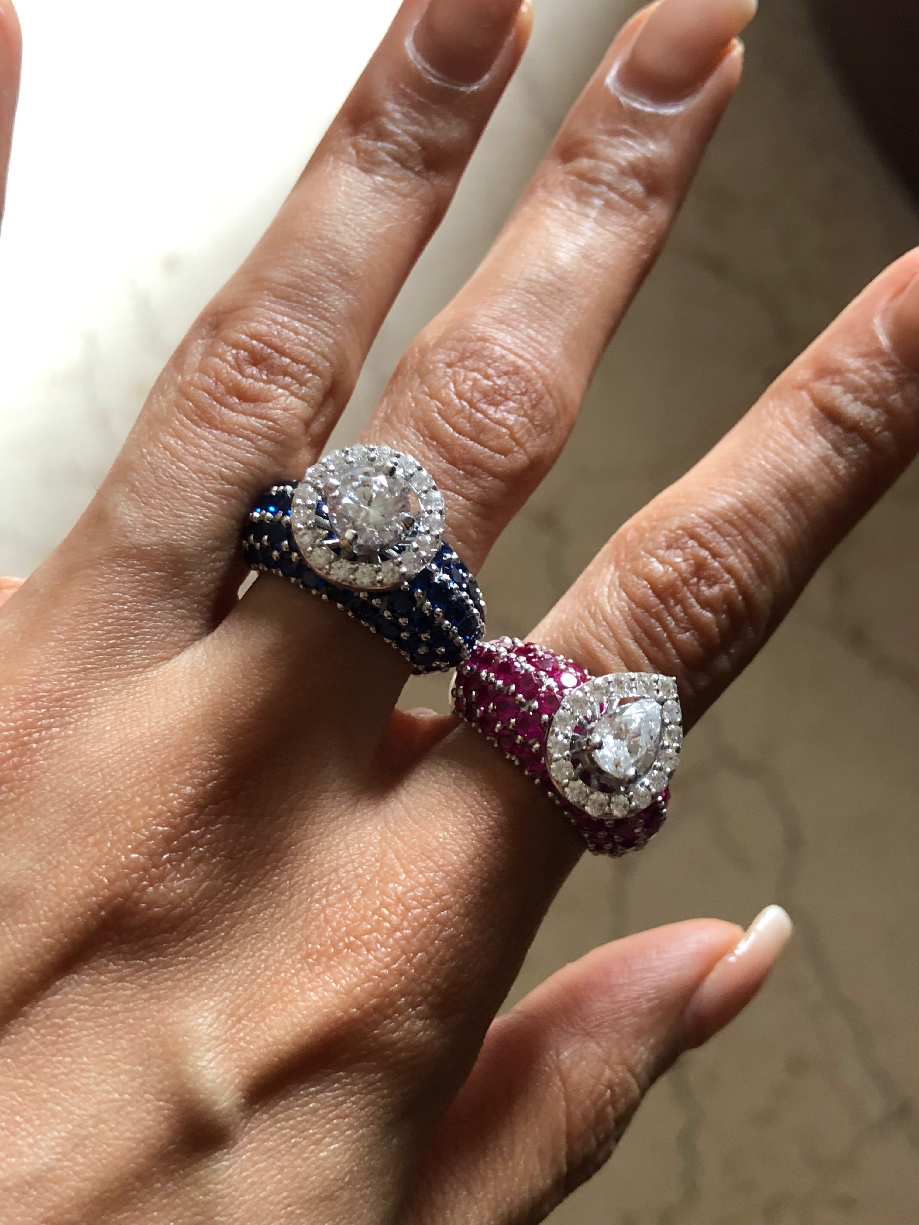 Radient Gemstone Crown Ring