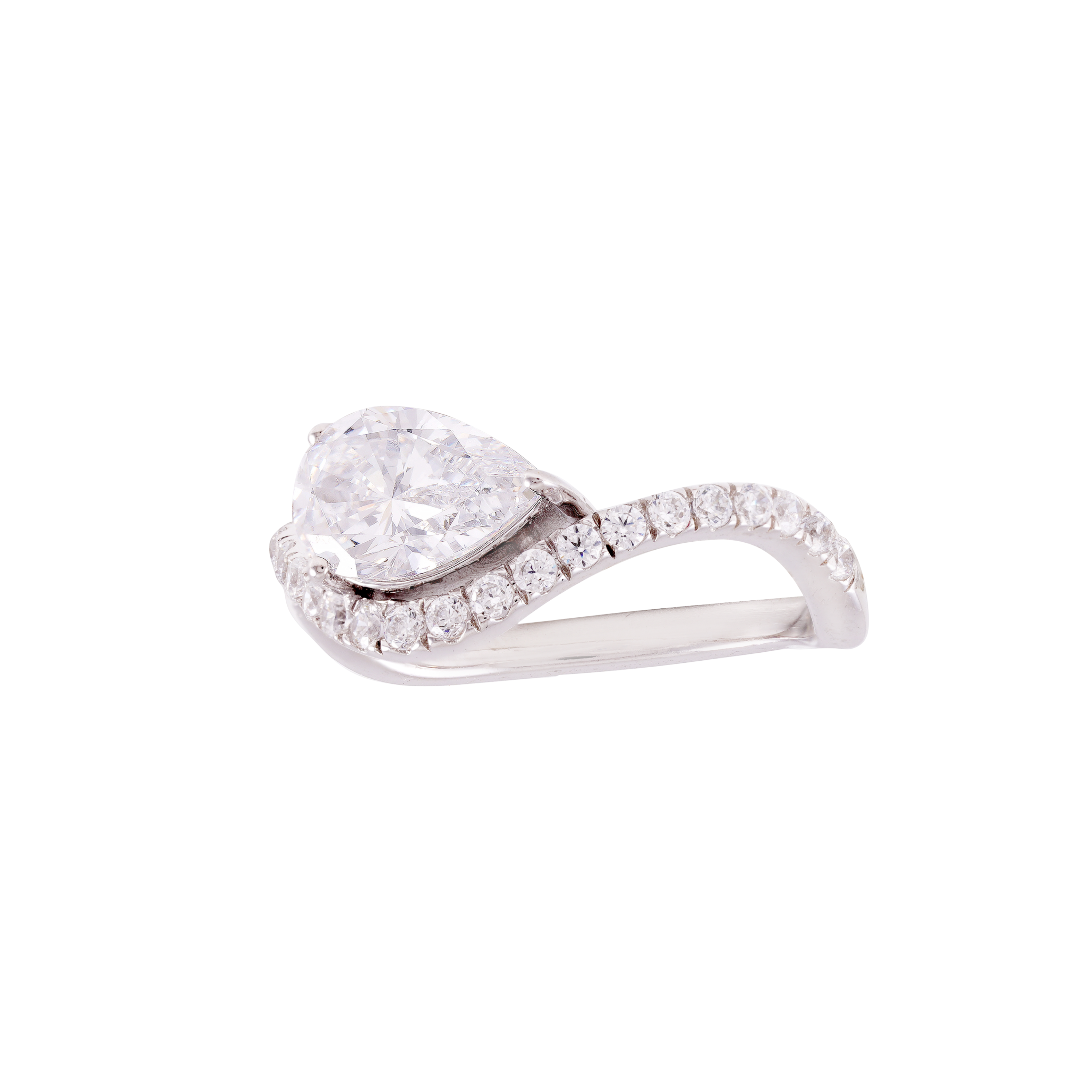 Dual Pear Solitaire Ring