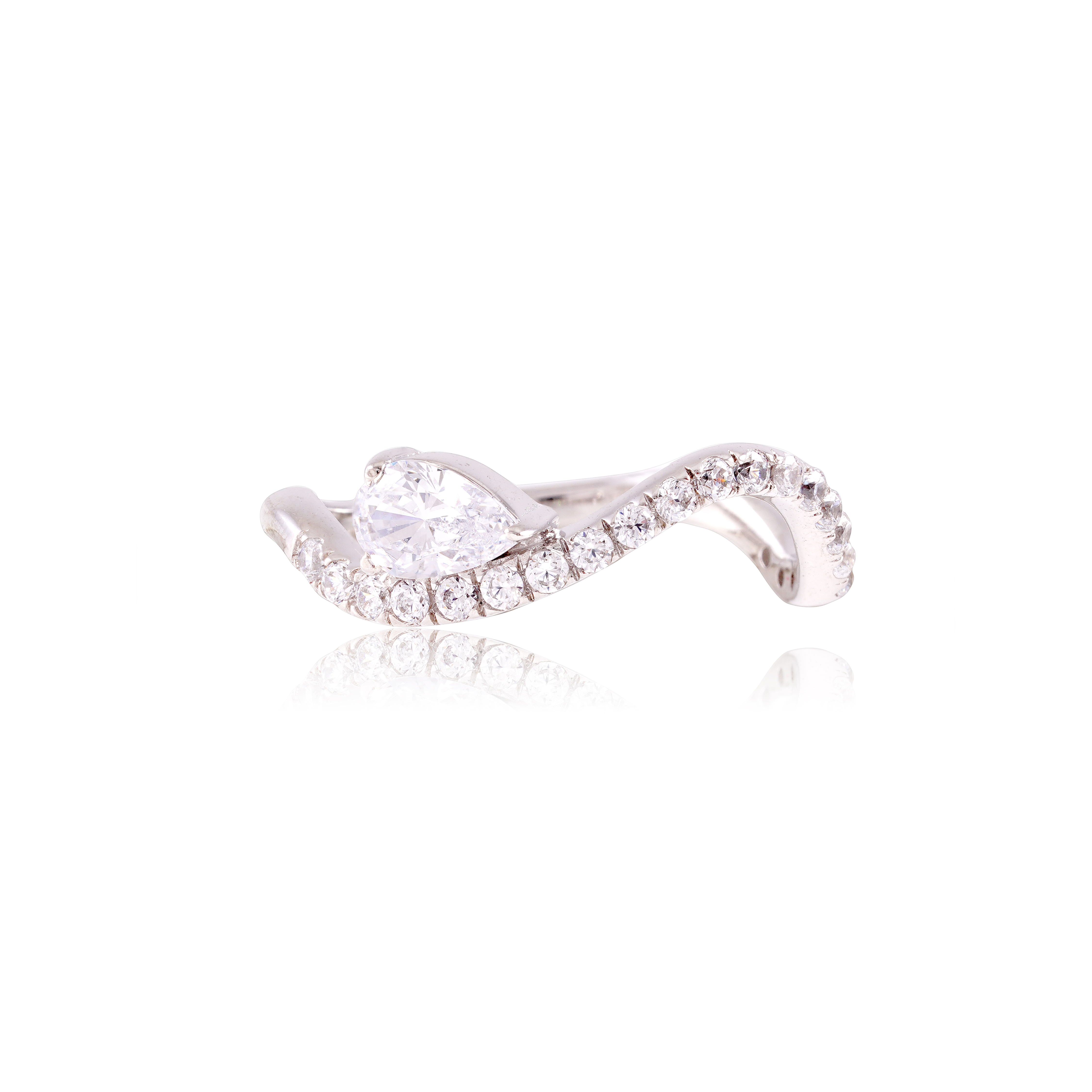 Dual Pear Solitaire Ring