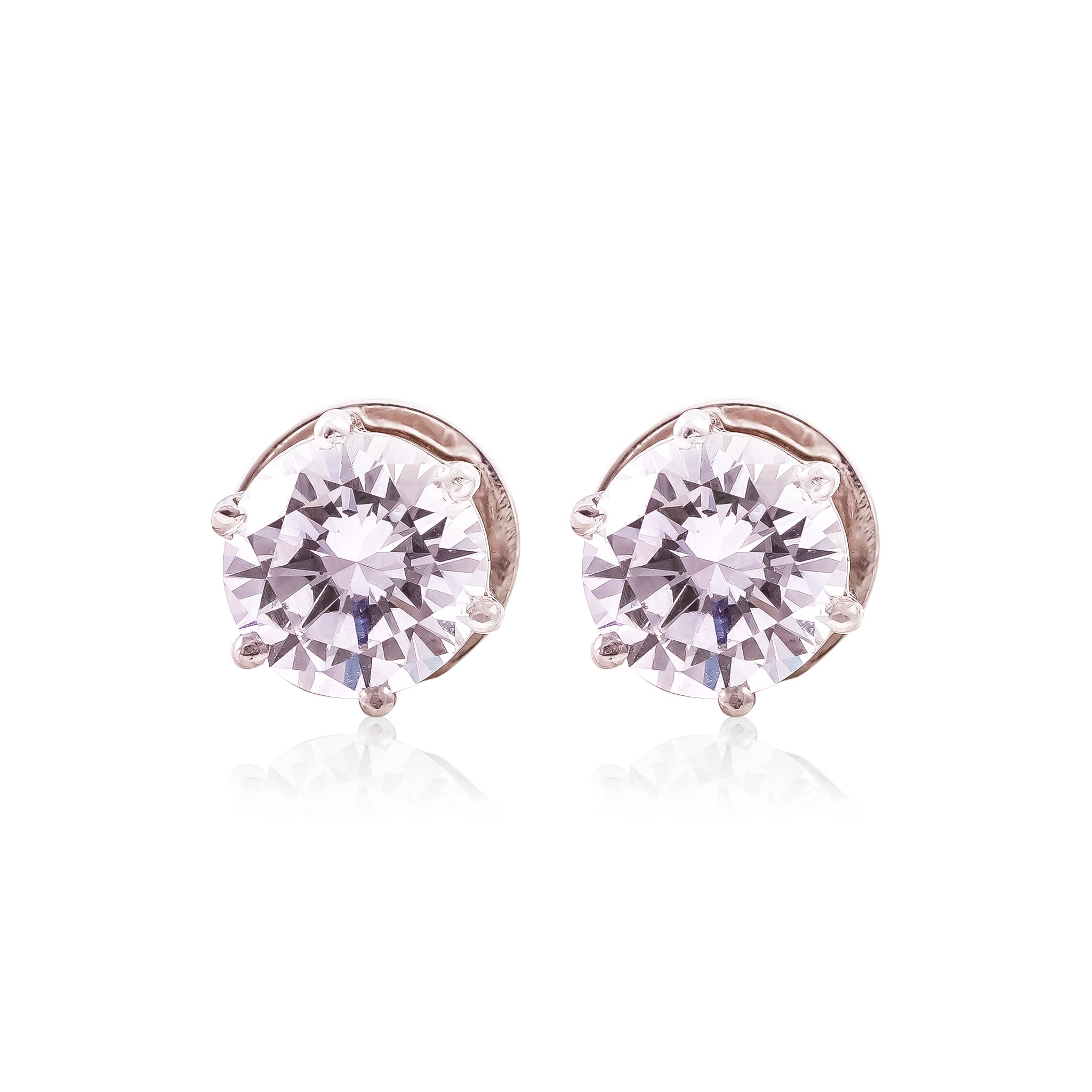 2 CT Round Solitaire Studs