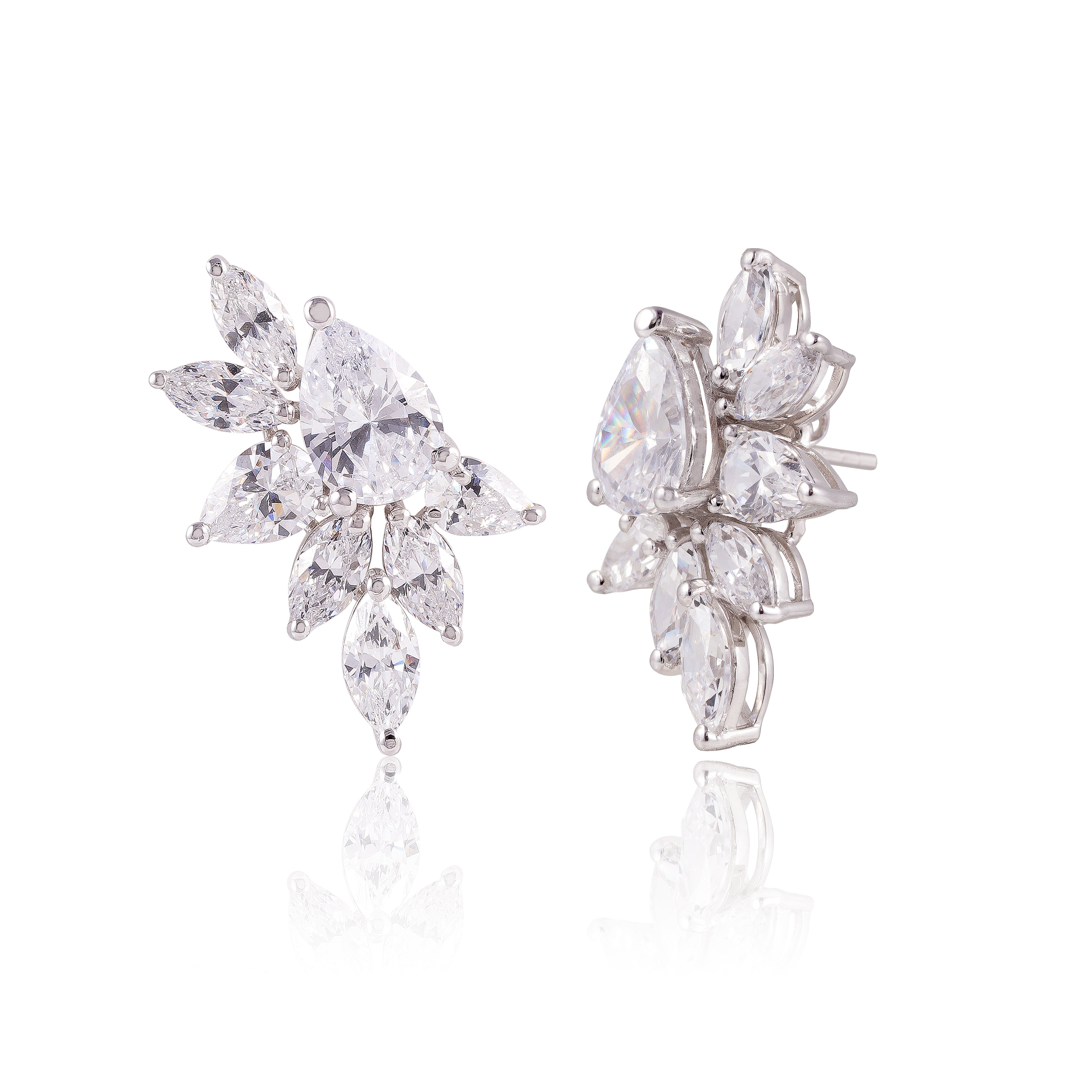 Camellia Mixed-Cut Diamond Studs