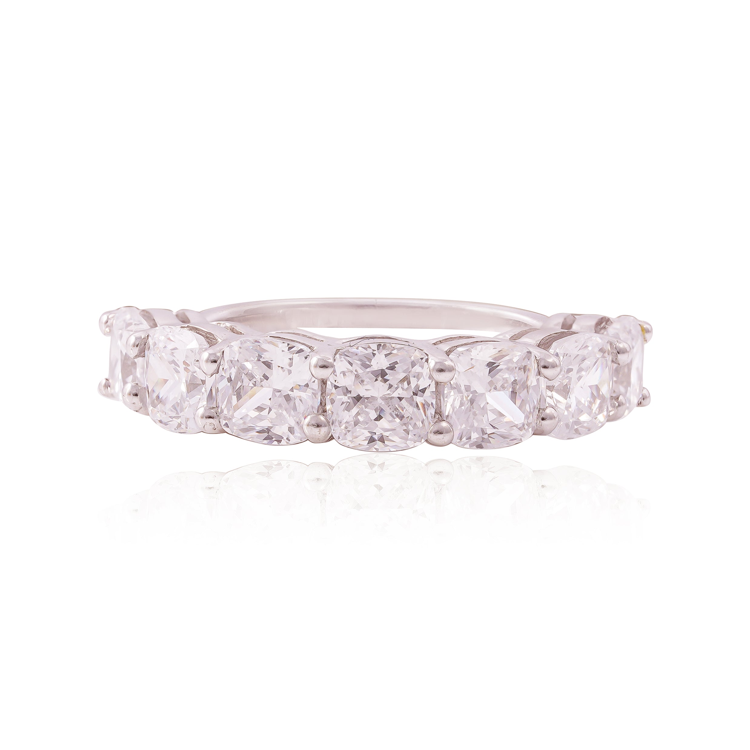 Cushion Shape Half Eternity Band