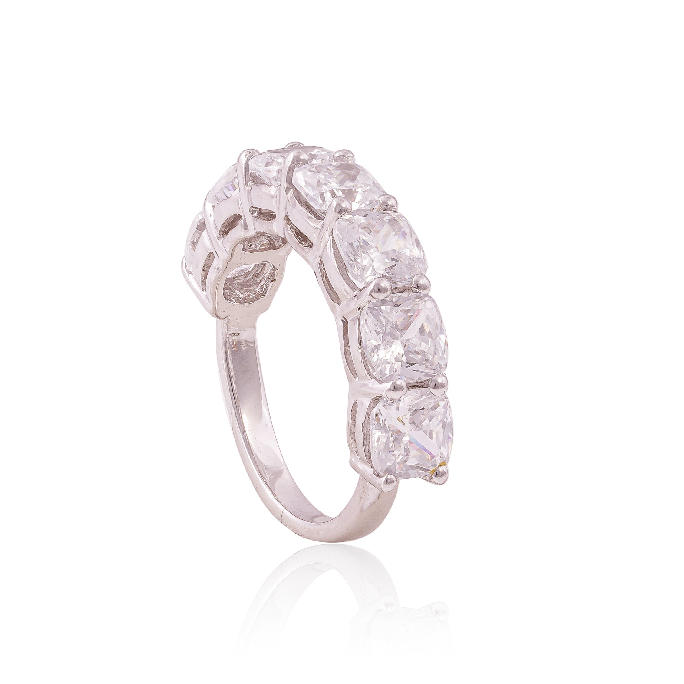 Cushion Shape Half Eternity Band