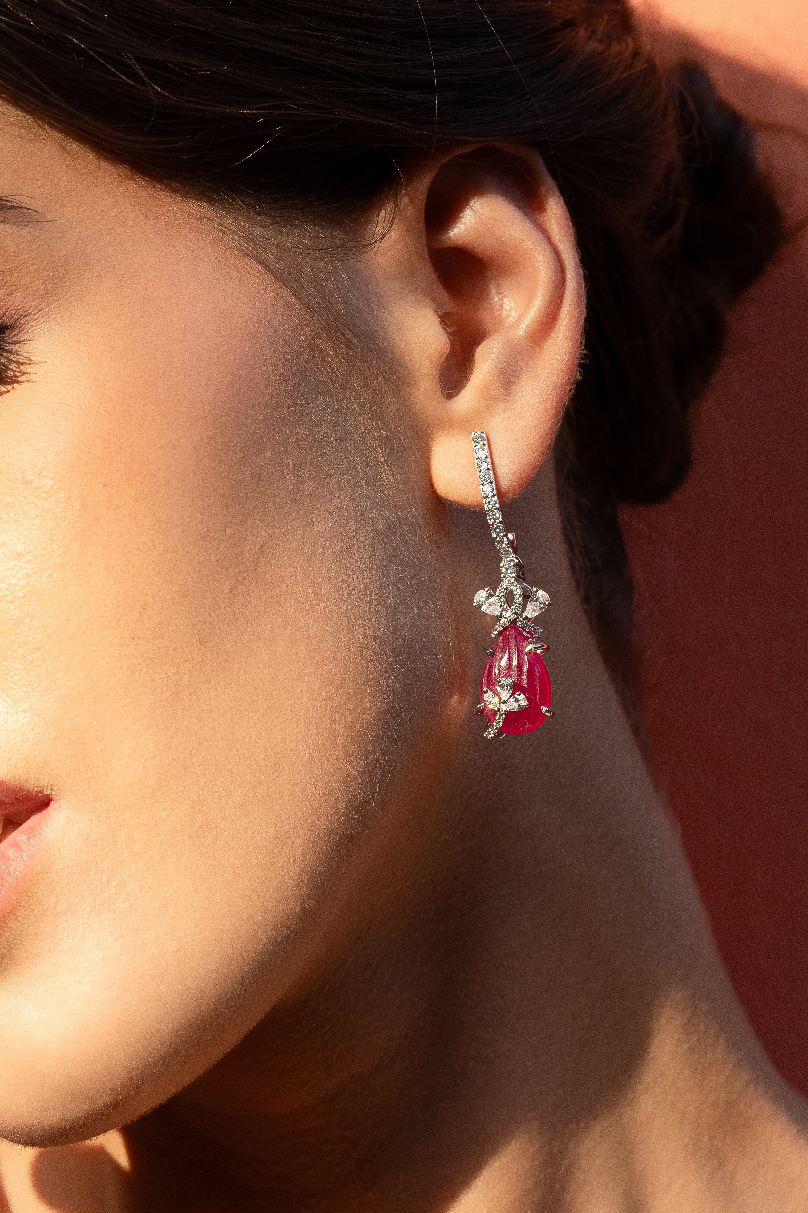 Carved Melon Drop Earrings