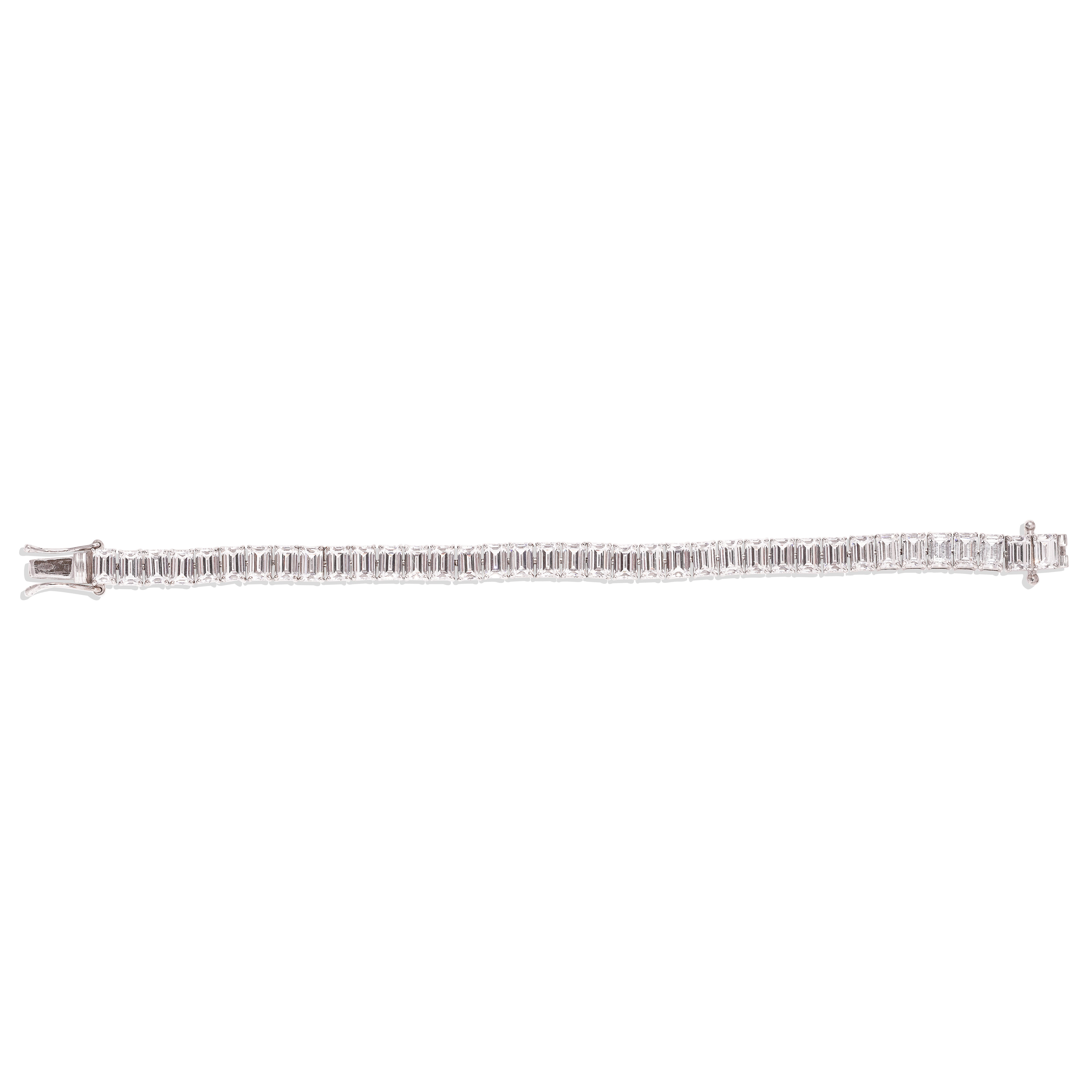 Emerald Straight Cut Tennis Bracelet