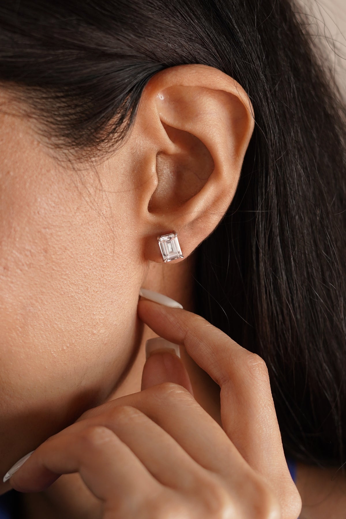 Emerald Solitaire Studs