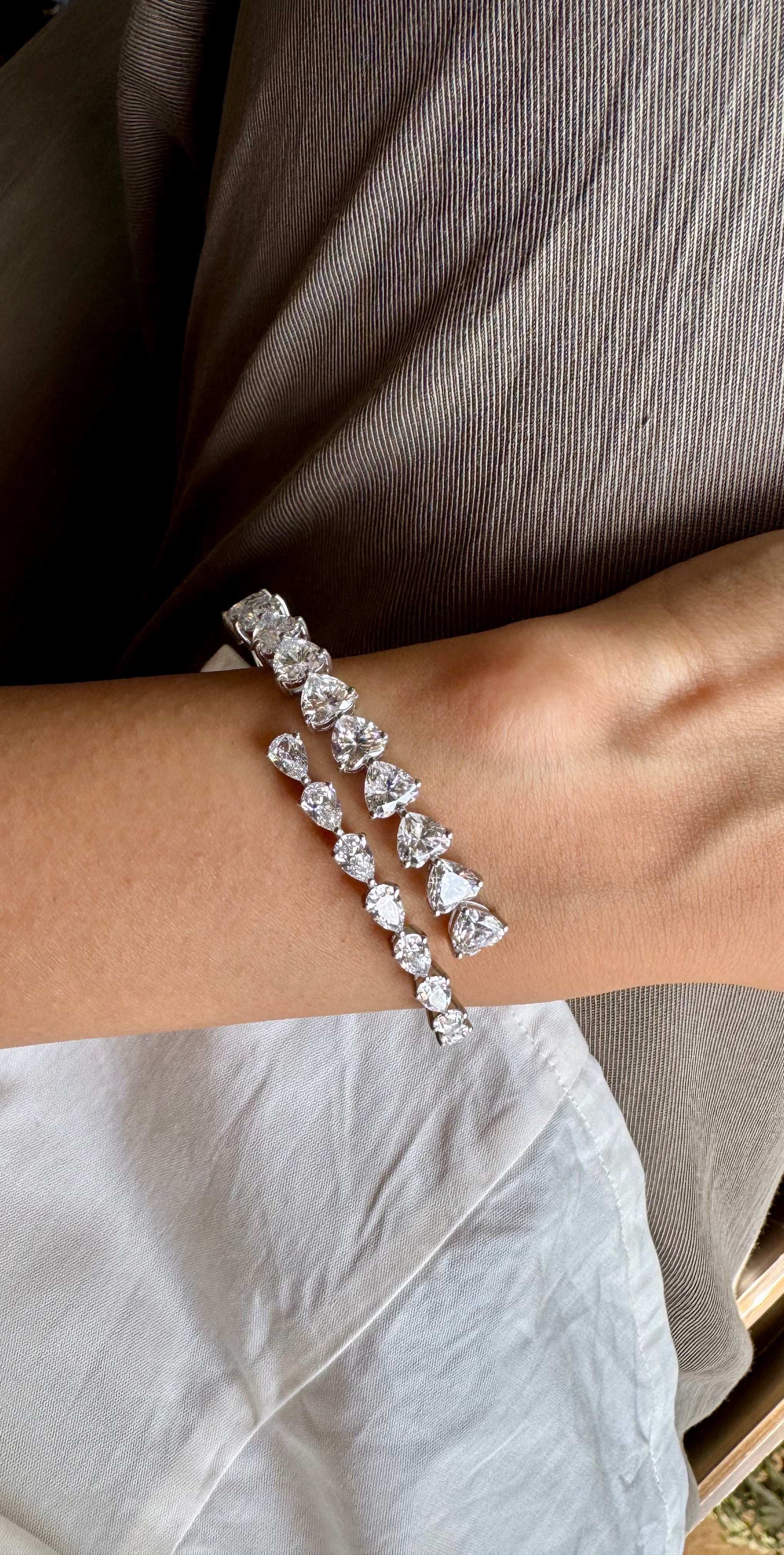 Heart & Pear Stone Cuff
