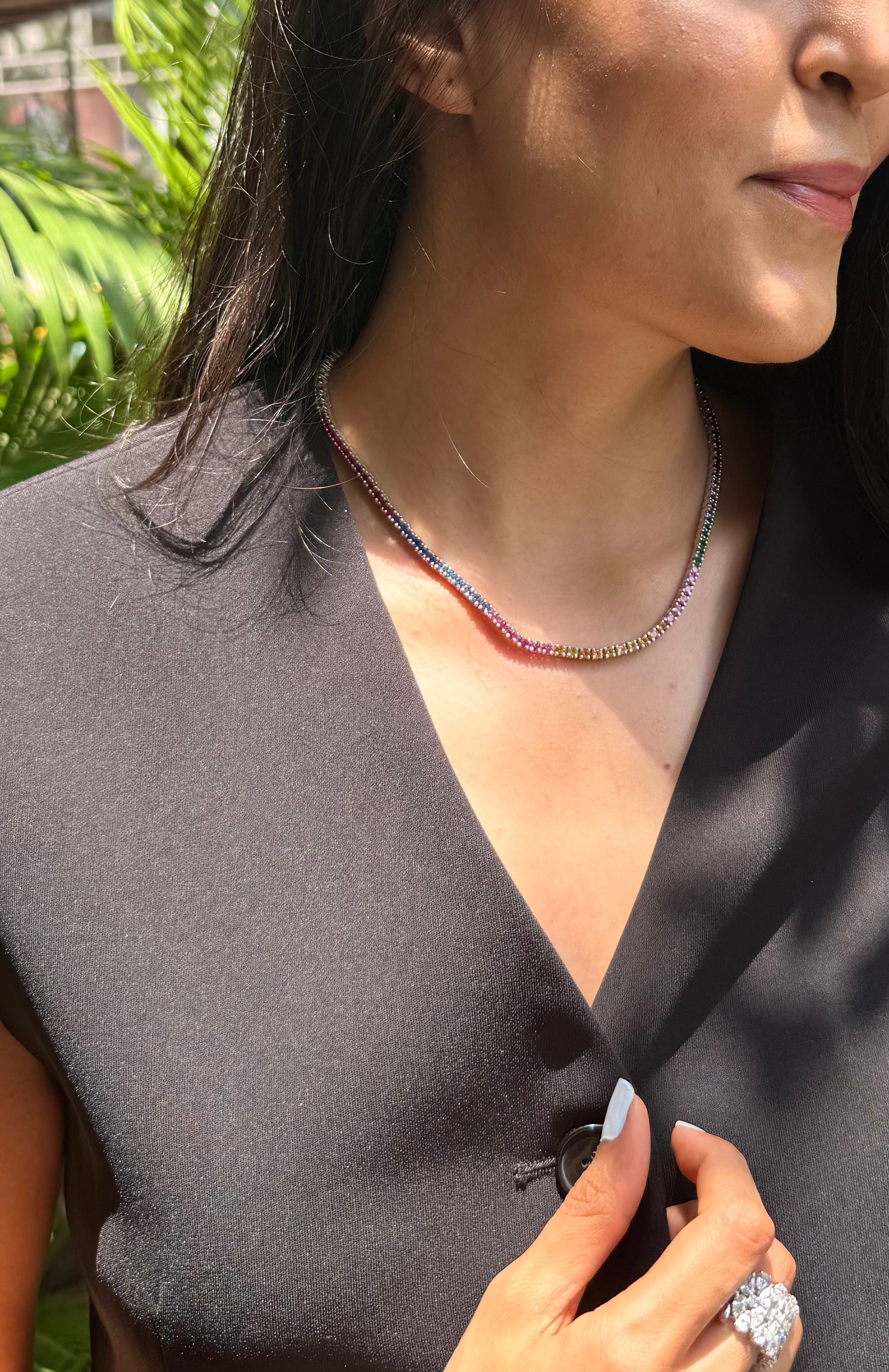 Rainbow Sapphire Multicolored Necklace