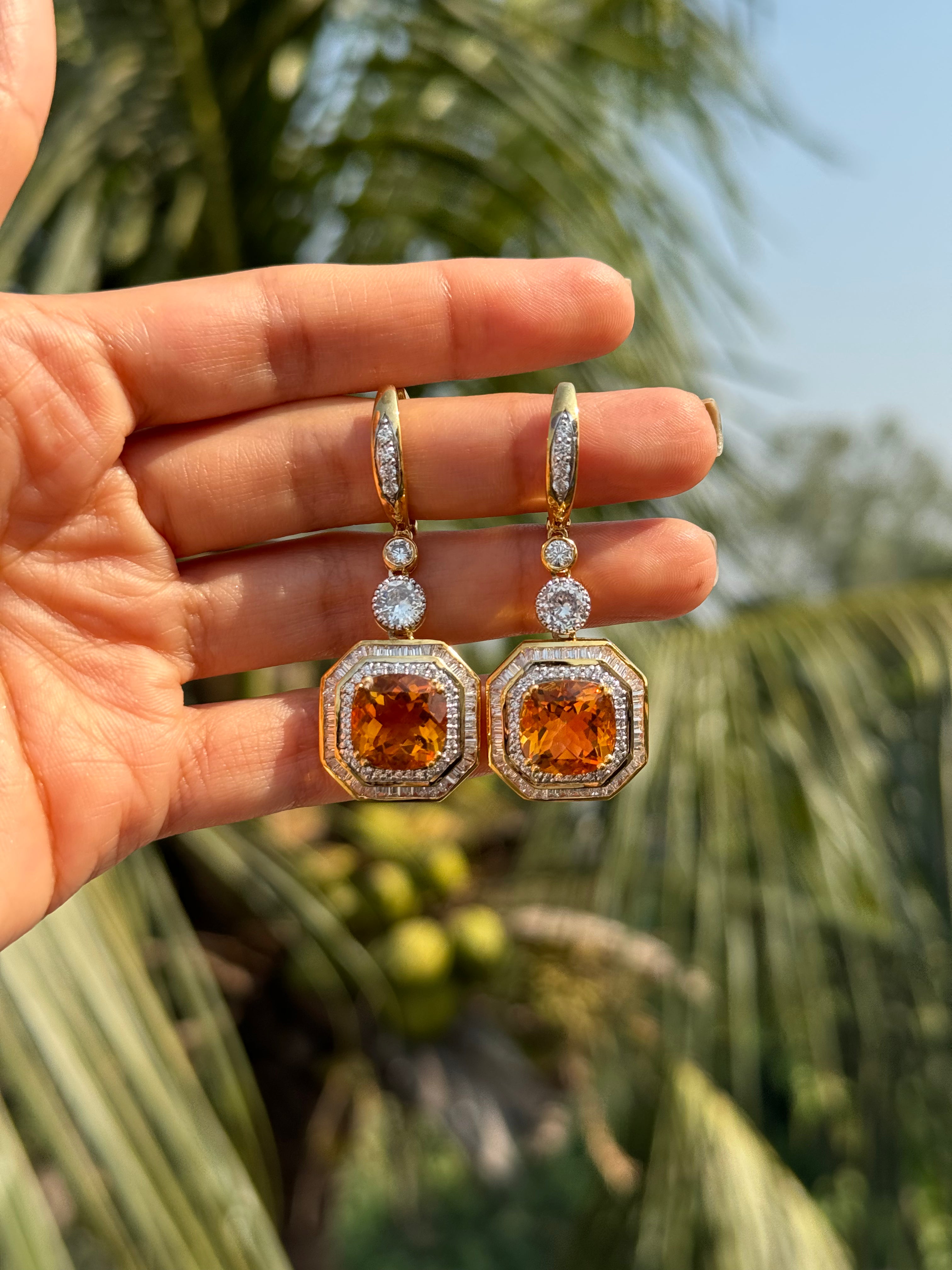 Natural Citrine Earrings