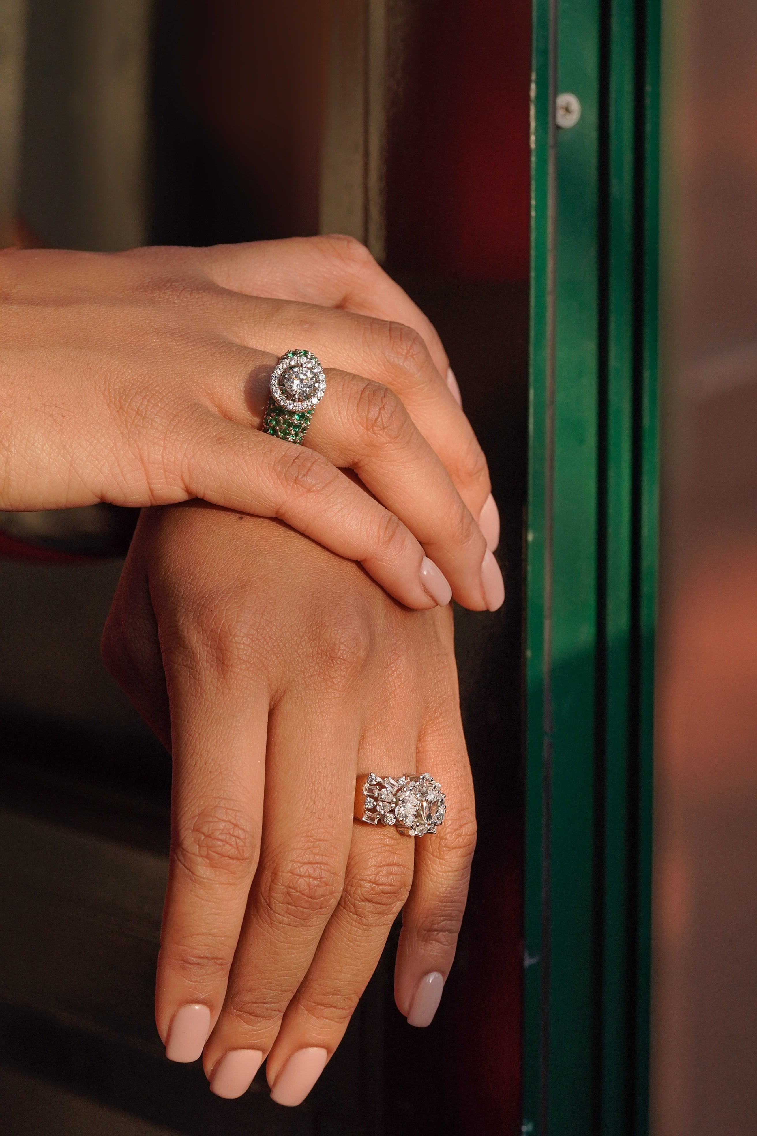 Radient Gemstone Crown Ring