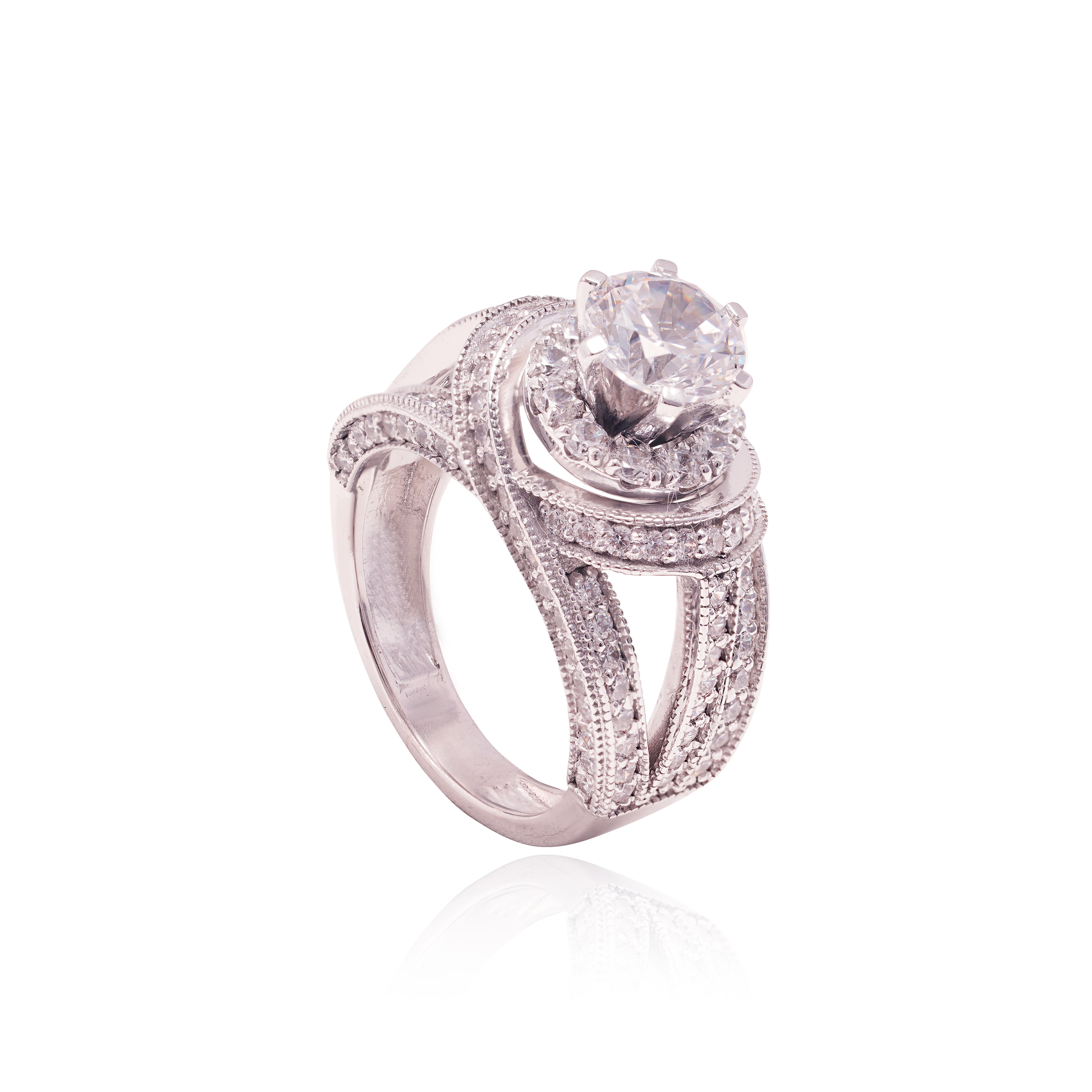 Meta Iris Solitaire Ring