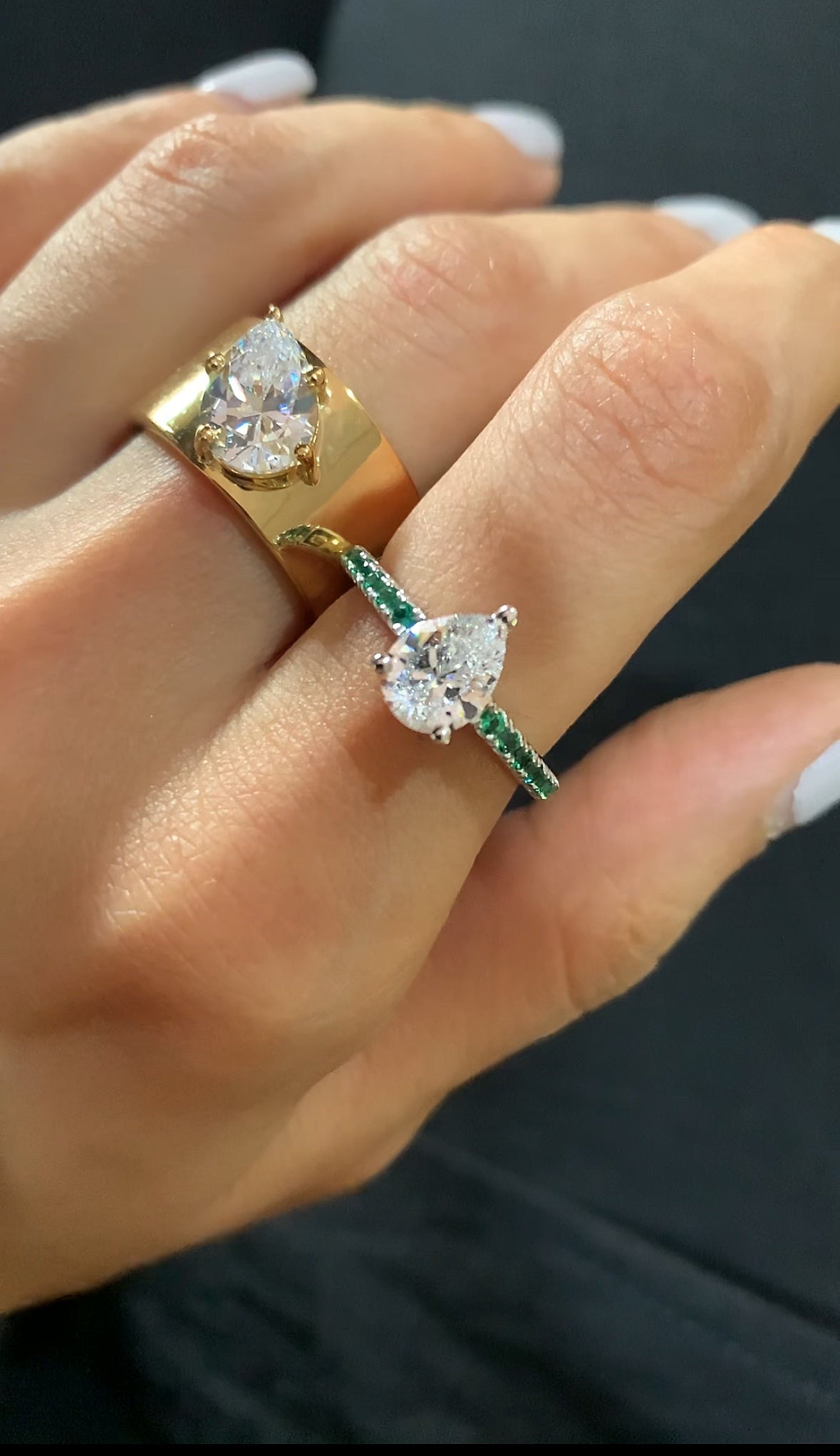 Nina Pear Solitaire Ring