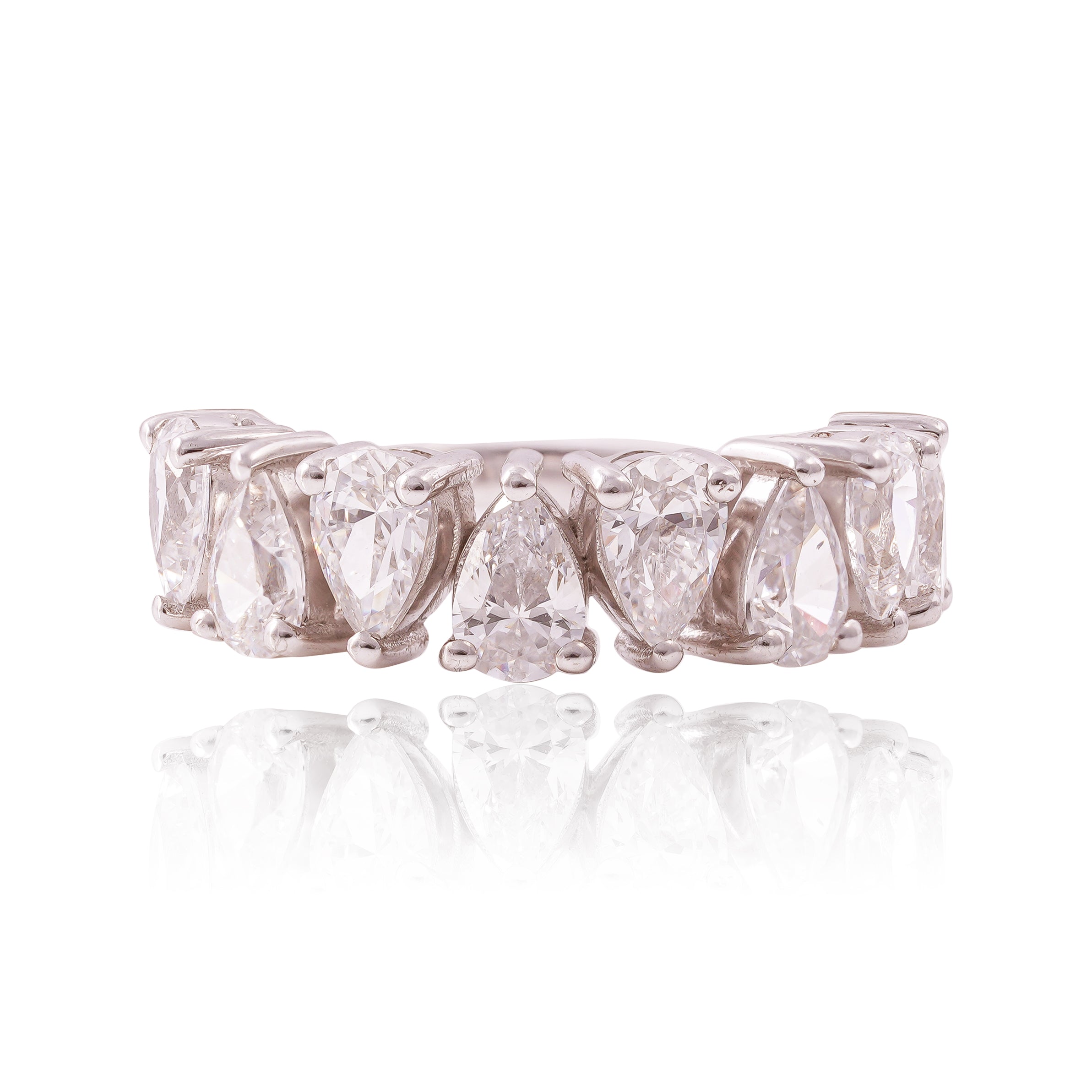 Pear Shape Half Eternity Band