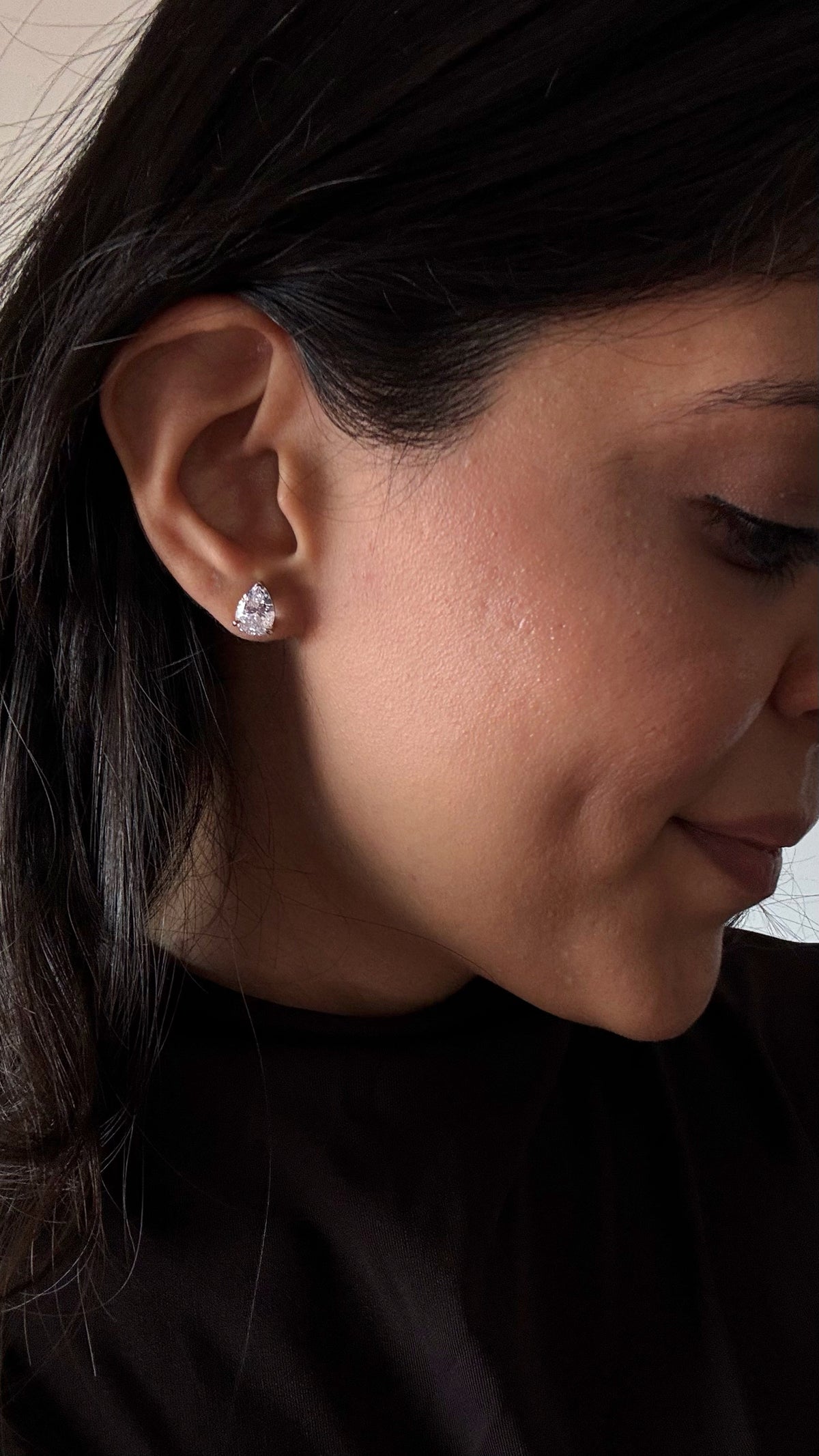 Pear Cut Solitaire Martini Studs