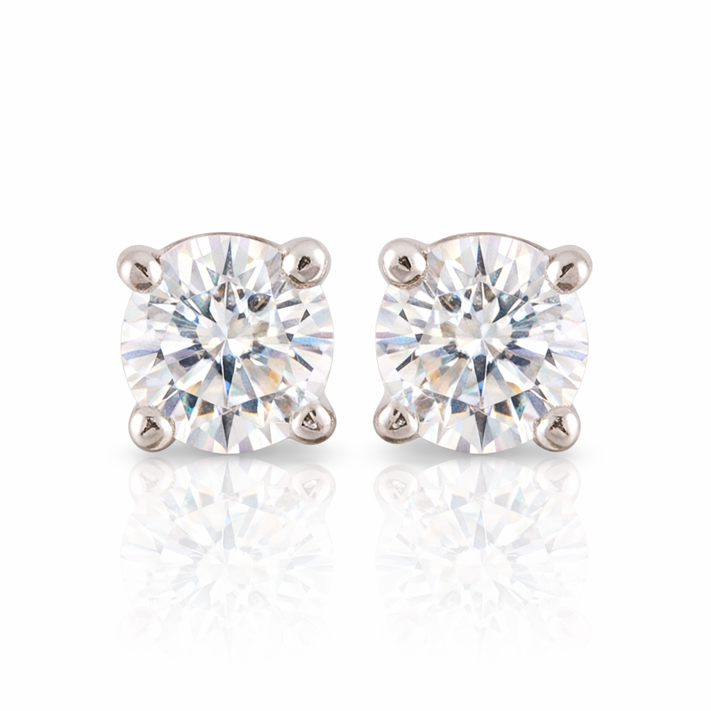 Round Detachable Solitaire Studs