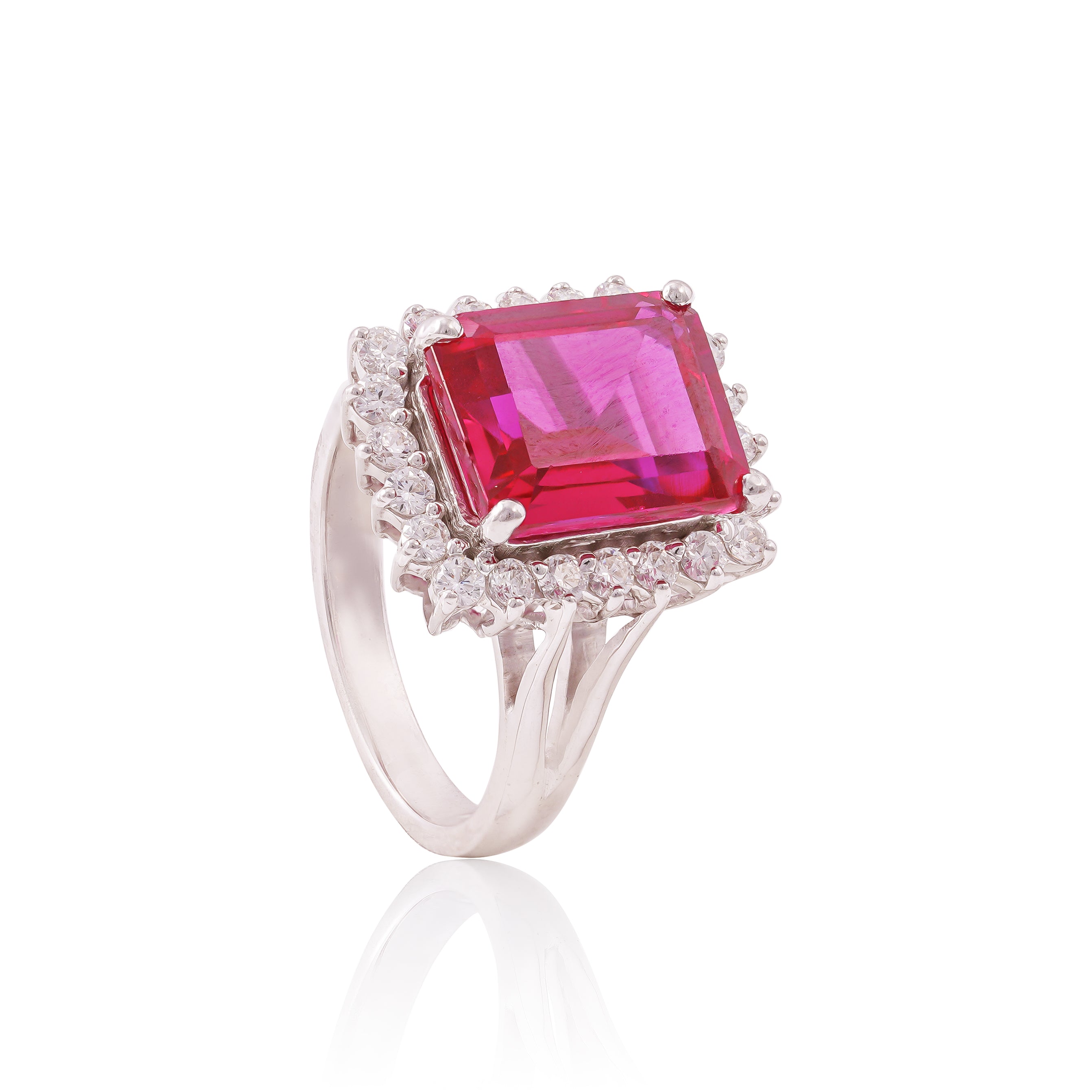 Ruby Halo Elegance