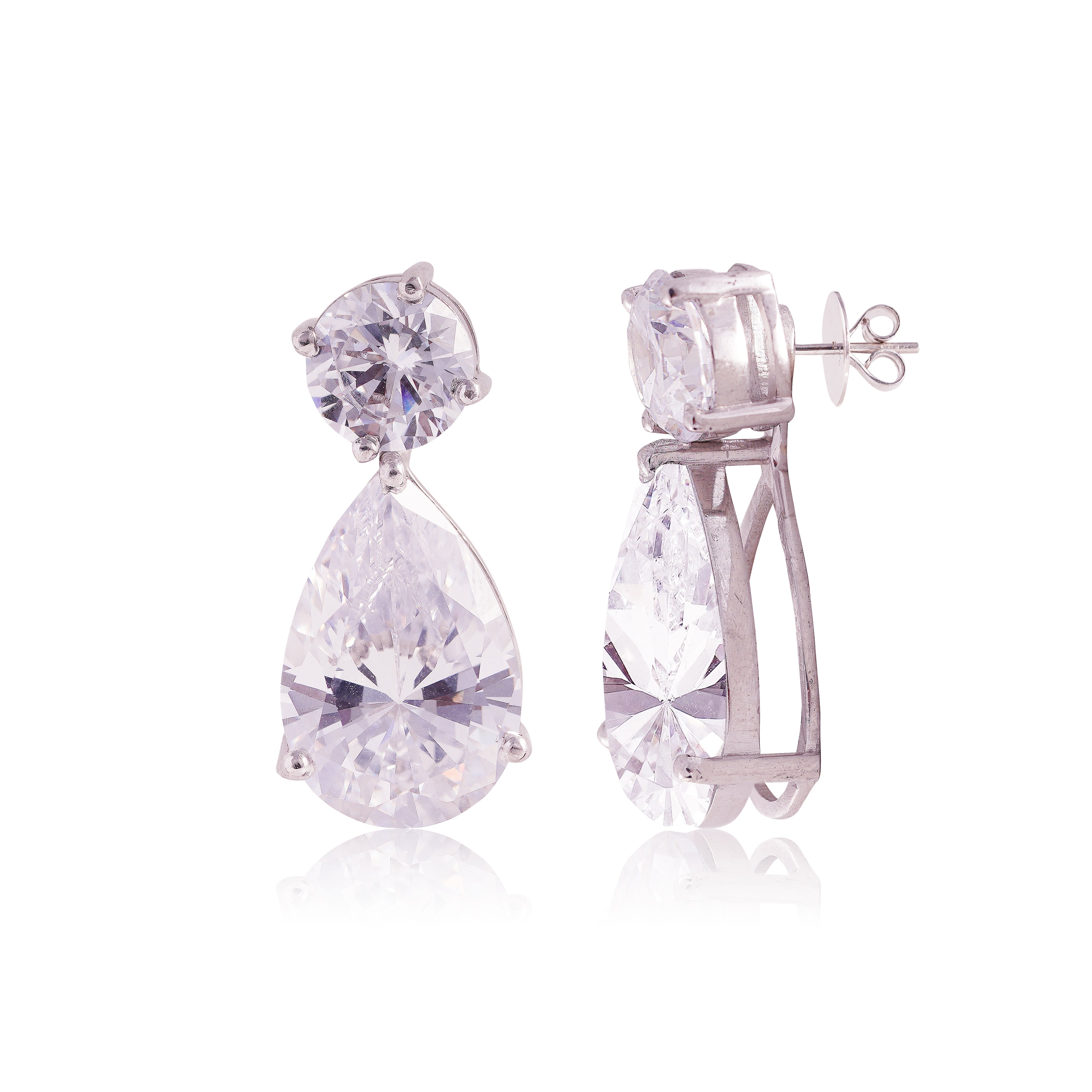 Solitaire Teardrop Earrings