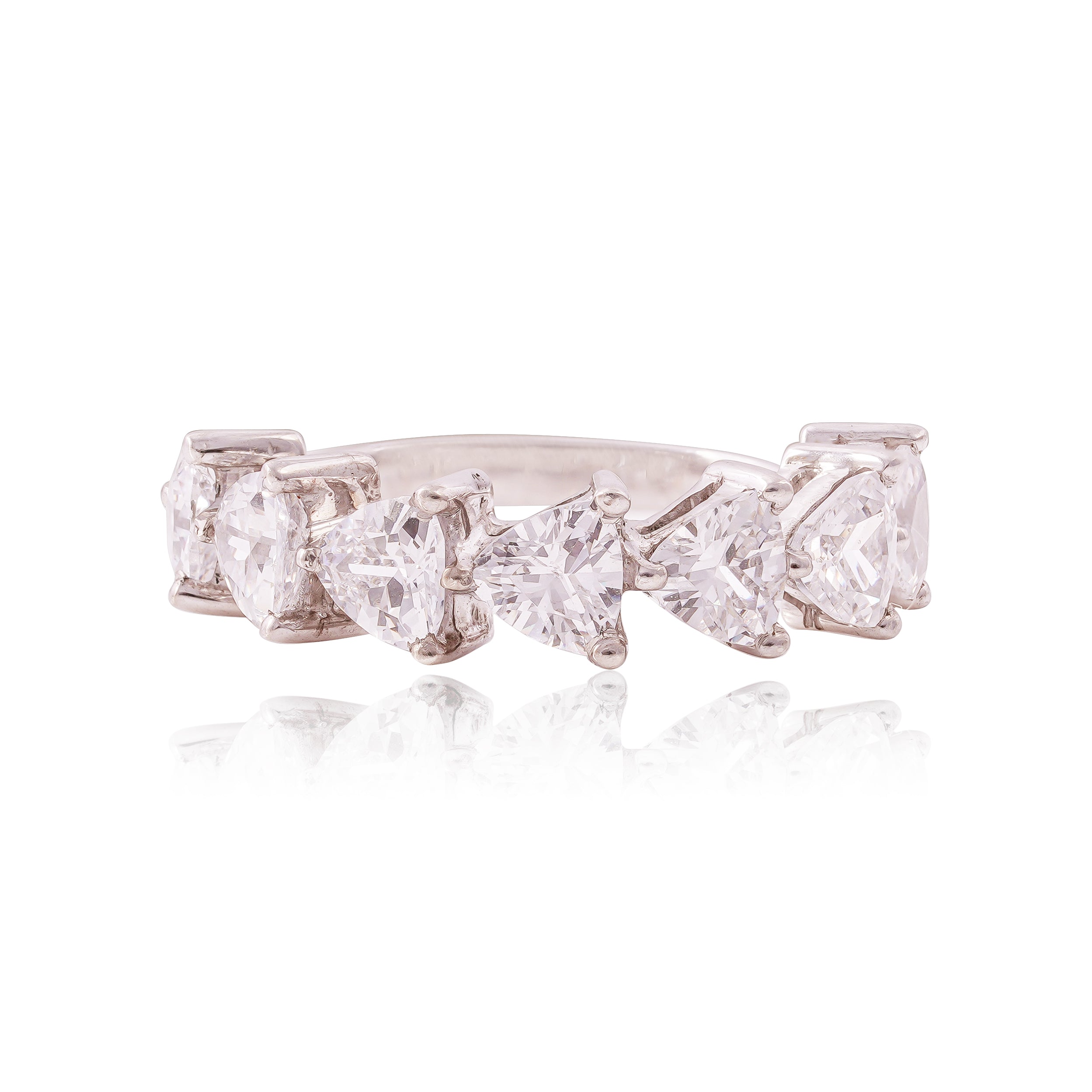 Trillion Shape Half Eternity Band